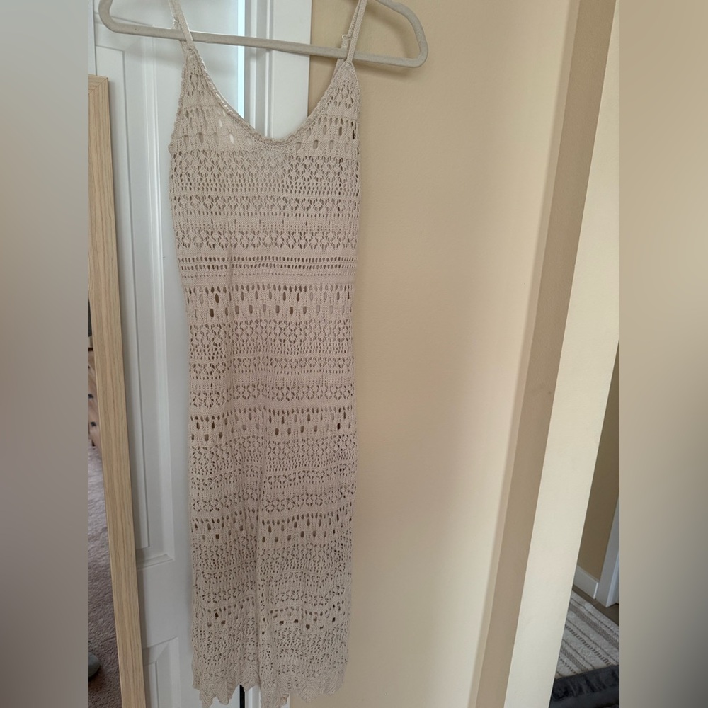 Elegant Cream Crochet Dress
